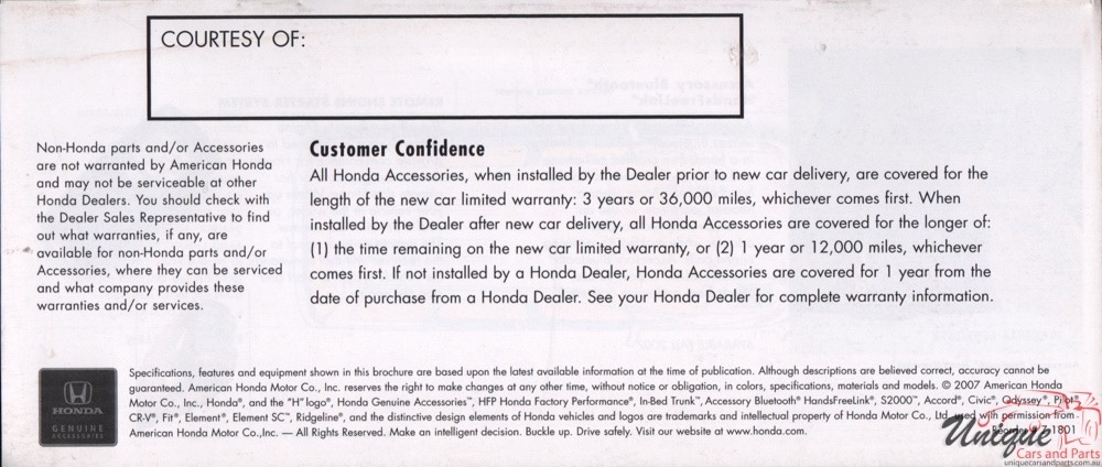 2008 Honda Accessories Brochure Page 8